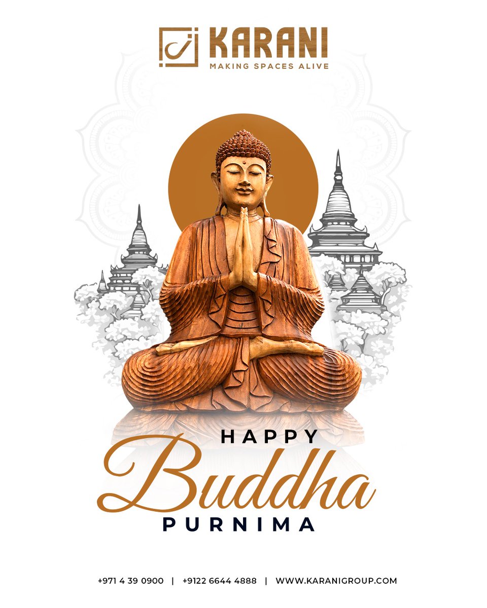 KaraniGroup's tweet photo. May the teachings of Buddha guide us towards peace, compassion, and mindfulness.

Wishing you a blessed and serene Buddha Purnima from Karani Group.

#buddhapurnima #peace #mindfulness #compassion #karanigroup https://t.co/1j9fj7Z7Cs