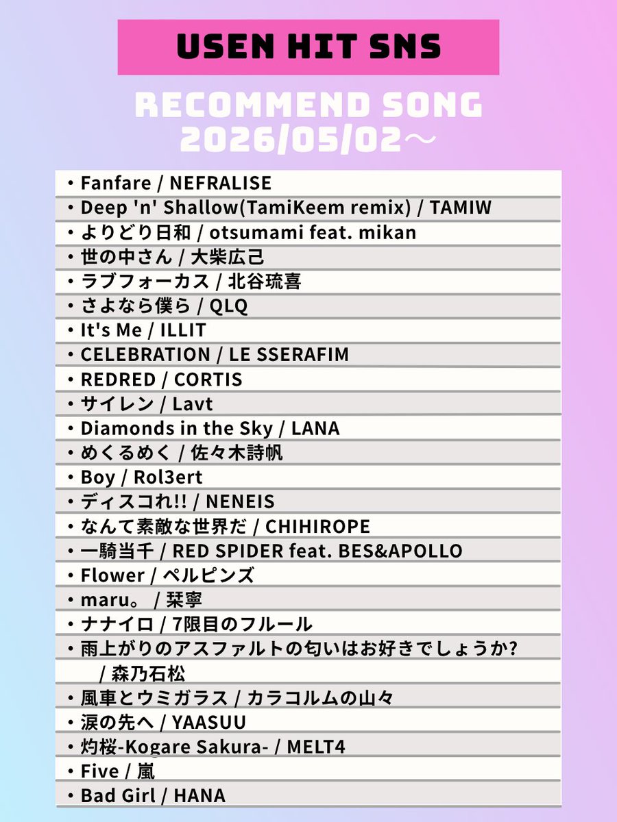 USEN HITS!（有線放送） tweet media