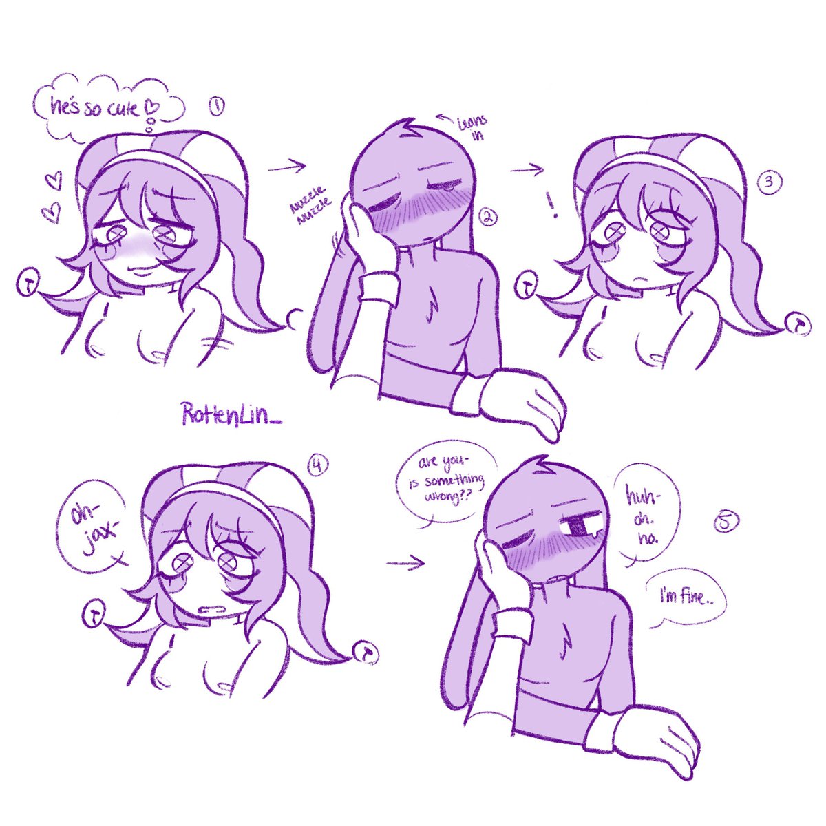 RottenLin_'s tweet photo. This wasn’t supposed to be continued but I got ideas…. Jax let’s his guard down for a moment and is trying to work on communication 😭💔(Part 2/?) #tadc #funnybunny #genitalcircus #pomni #jax #theamazingdigitalcircus https://t.co/nEydBDUdAx