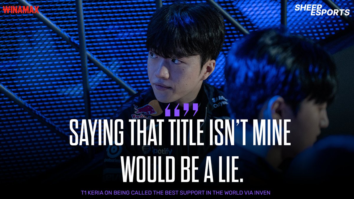 T1 Keria 🇰🇷 on being called the best support in the world: "It wouldn’t be honest to say that title isn’t mine."

"At the same time, thinking that way too much could make me arrogant. I believe I’m the best, but I always make sure to keep the drive to improve."