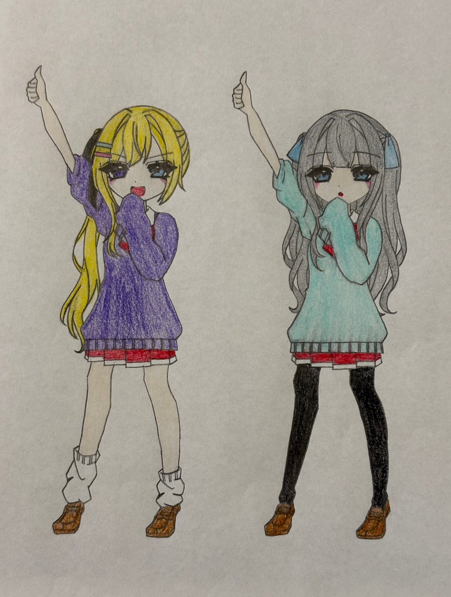 Aikawa2824's tweet photo. ほんまやで☆なんでやねん☆しらんけど（オリキャラver）
💛▷ 鷹姫 凜絆（たかひめ りと）
🩵▷ 夢城 愛瑠（ゆめぎ める）

#モナキ
#オリキャラ
#イラスト https://t.co/u5bjt2rxvM