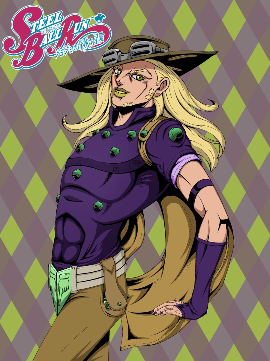 DimaE3e's tweet image. Well, this is my attempt to turn Araki's sketch into a full-fledged anime-style promotional illustration

#gyrozeppeli #jojo_anime #jojo #sbr #jjbafanart #ジョジョ #steelballrun