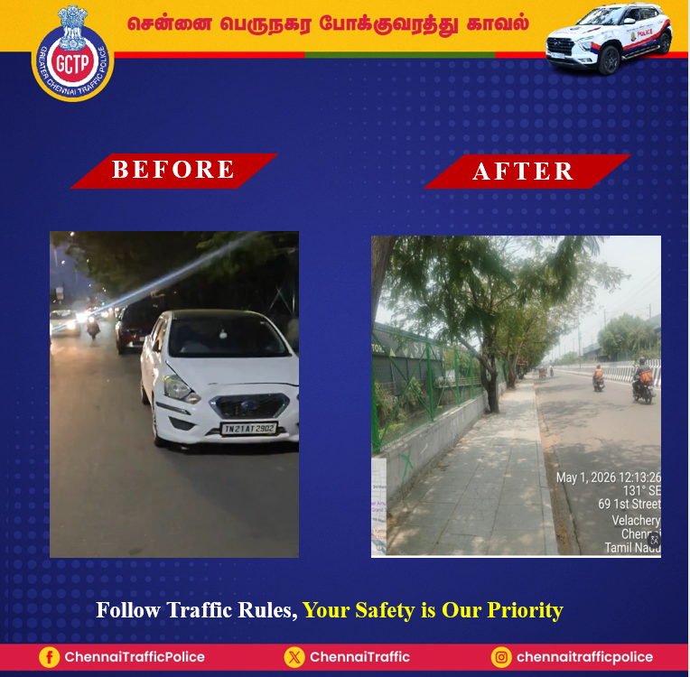 ChennaiTraffic's tweet image. Your tweet was verified and action taken. 
#NoParking #zebra #TrafficSigns #RoadSigns #DoNotDrinkAndDrive #NeverOffDuty #InPublicService #NoHonking #YourSafetyOurPriority