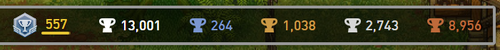 SenseiYuuko's tweet photo. Ended up getting a double trophy that pushed me just past the odometer marking, but 13,000 trophies acquired in total! https://t.co/8lgJWFaTQJ