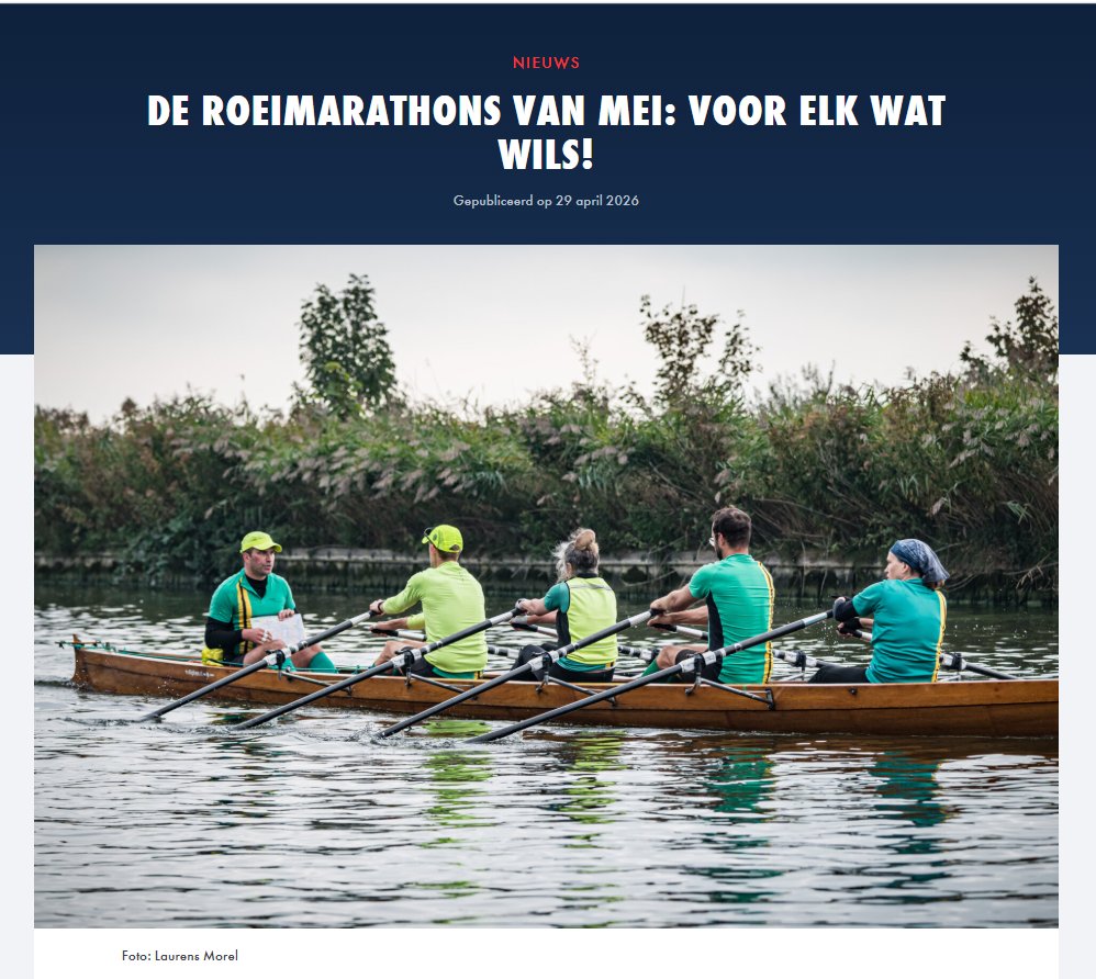 rvdelaak's tweet photo. Mooi om te zien, de marathonpagina van de #KNRB opent met een foto van de ploeg van #RVdeLaak. https://t.co/3p48BxH3kc https://t.co/714iq8nBgw