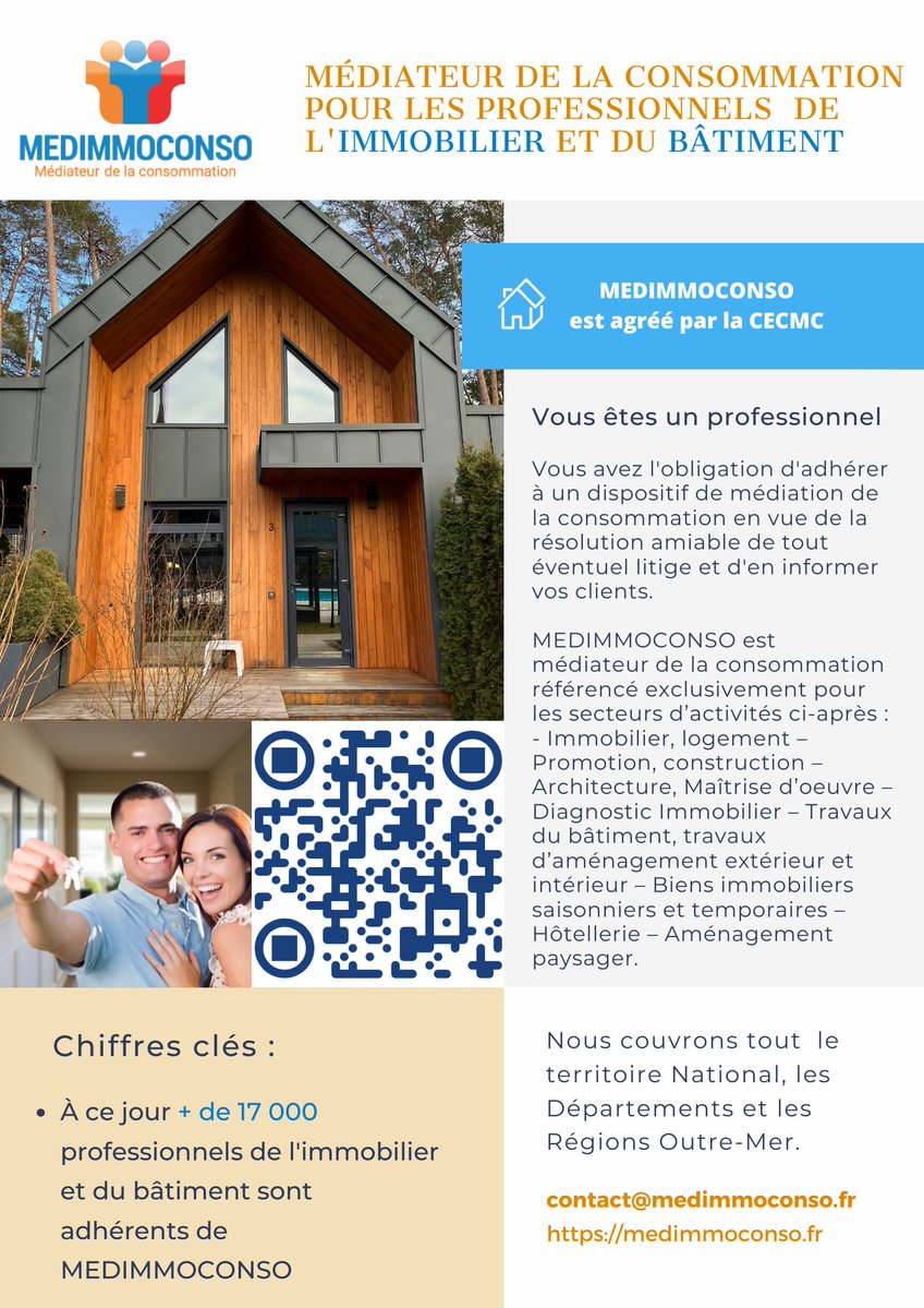 medimmoconso's tweet image. Professionnels vous devez informer le consommateur des coordonnées de votre #médiateur de la #consommation (Bon de commande, contrat de vente, site internet,...) #immobilier #logement #construction #bâtiment #habitat #renovation #isolation #thermique medimmoconso.fr