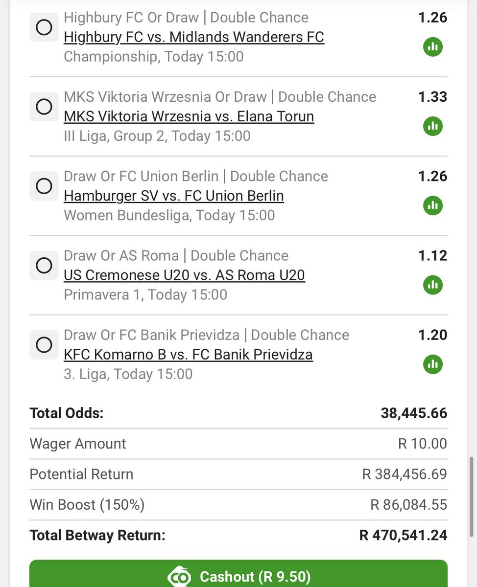 Double chance market train punter

BW527577DF✅️🔥

Kick off:14:00

🚨Retweet for others🚨
Let’s go hustle🦺