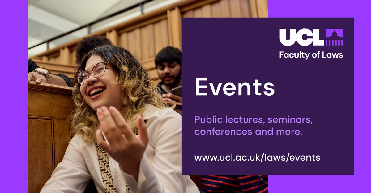 UCLLaws's tweet photo. From trademarks and free speech to the problems with prisons, our upcoming public events provide fresh perspectives on contemporary legal issues. Explore UCL Laws’ extensive events programme. 💡 ⚖️ https://t.co/irezwe4cAb https://t.co/ZdgLKG77mc