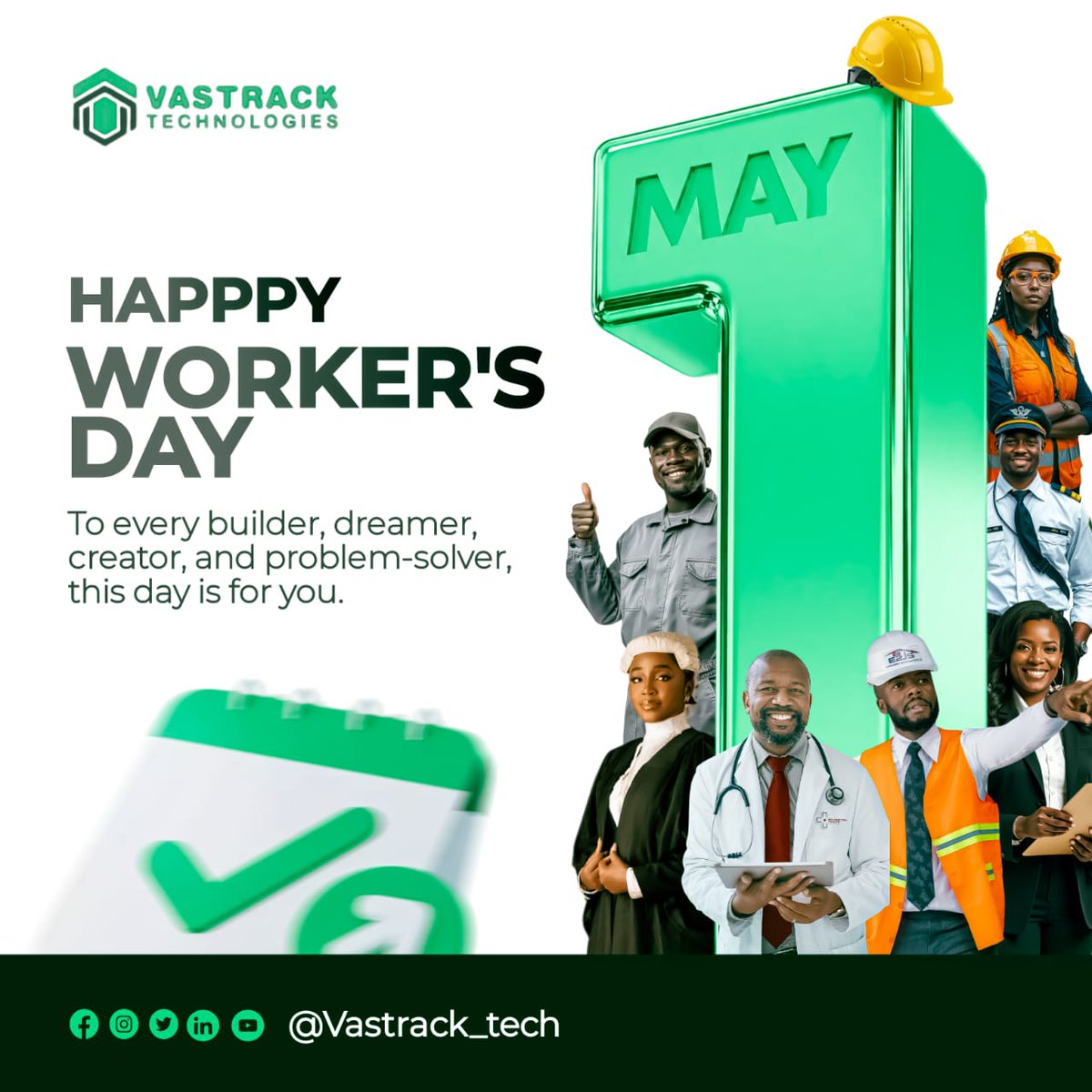 vastrack_tech's tweet photo. Happy Workers’ Day 🇳🇬💼

To every builder, dreamer, creator &amp; problem-solver—we celebrate you.

At Vastrack Technologies, we honor the teams driving progress and innovators shaping tomorrow. Keep building.

Tag someone who inspires you 👇

#WorkersDay #Nigeria https://t.co/WooZKGKuA2
