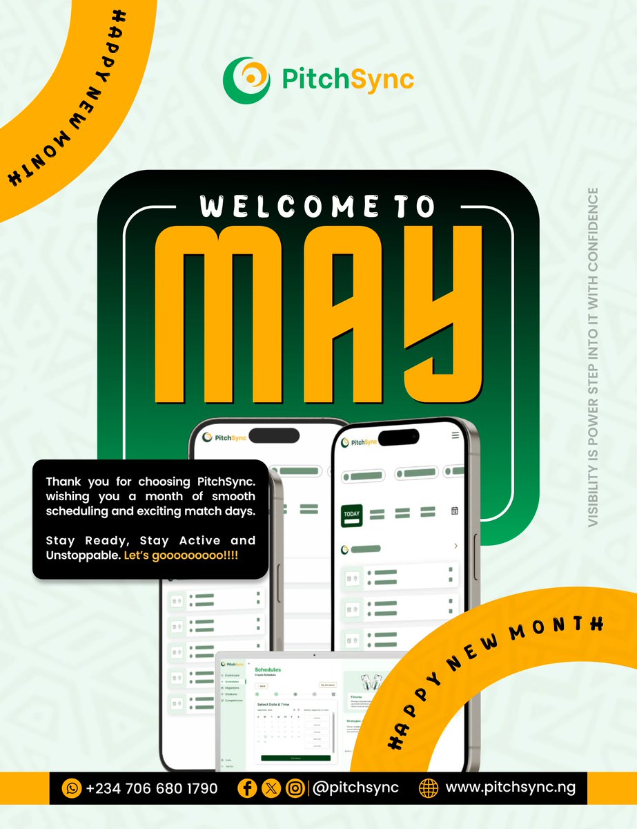 pitchsync_'s tweet image. 🔥 Hello, May! It’s Game Time. 🔥

New month. New grind. New wins to chase. 💪⚽
No excuses — just focus, grit, and results. 

May is for the bold, the relentless, the unstoppable.

Let’s compete. Let’s win.🏆🌍

#NewMonth #GameTime #StayWinning #PitchSync #NoDaysOff