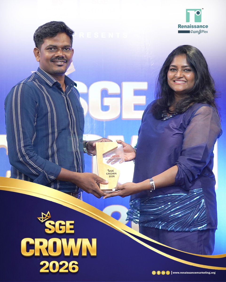 RenaiMP's tweet image. “Perfectly organised and executed” - we’ll frame this forever 🖼️🏆 
Thank you Mr.Aegis - Mr.Naveen Kumar

An Event by #RenaissanceMozhiPlex
Digital marketing Branding | Events |Design | Media  

#ClientTestimonial #Events #MasterlineStructures  #SGECrown2026

@MasterlineSt