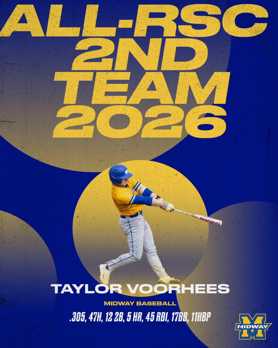 MidwayUBaseball's tweet image. ALL-RSC 2ND TEAM!

Hats off to our guy, Taylor Voorhees, for this honor! Congrats dude!  

#Team10 #Roots