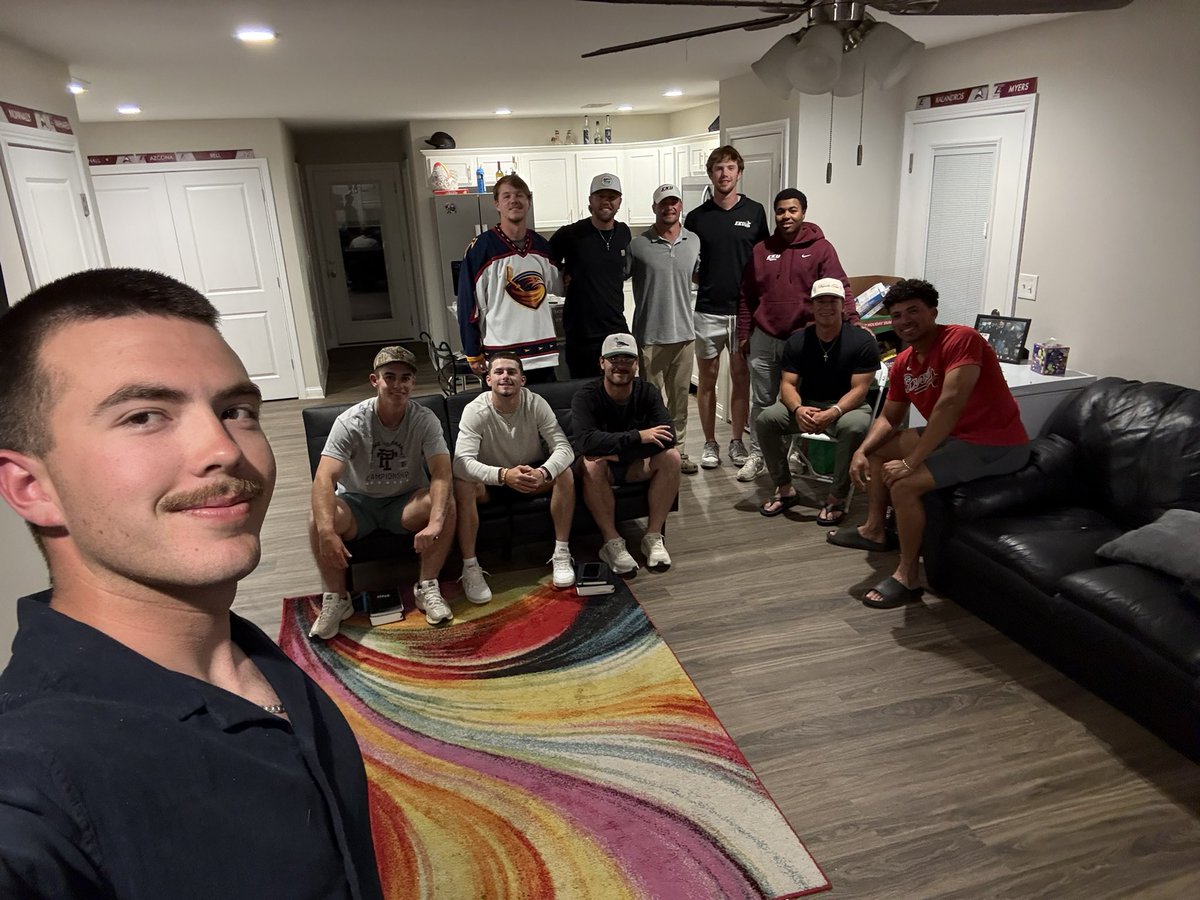 ekufca's tweet image. The @EKUBaseball team #BibleStudy met tonight and went over Matthew 14! ⚾️⚾️⚾️ #GoBigE #ekufca #fcahuddle #fcaproven ⚾️⚾️⚾️