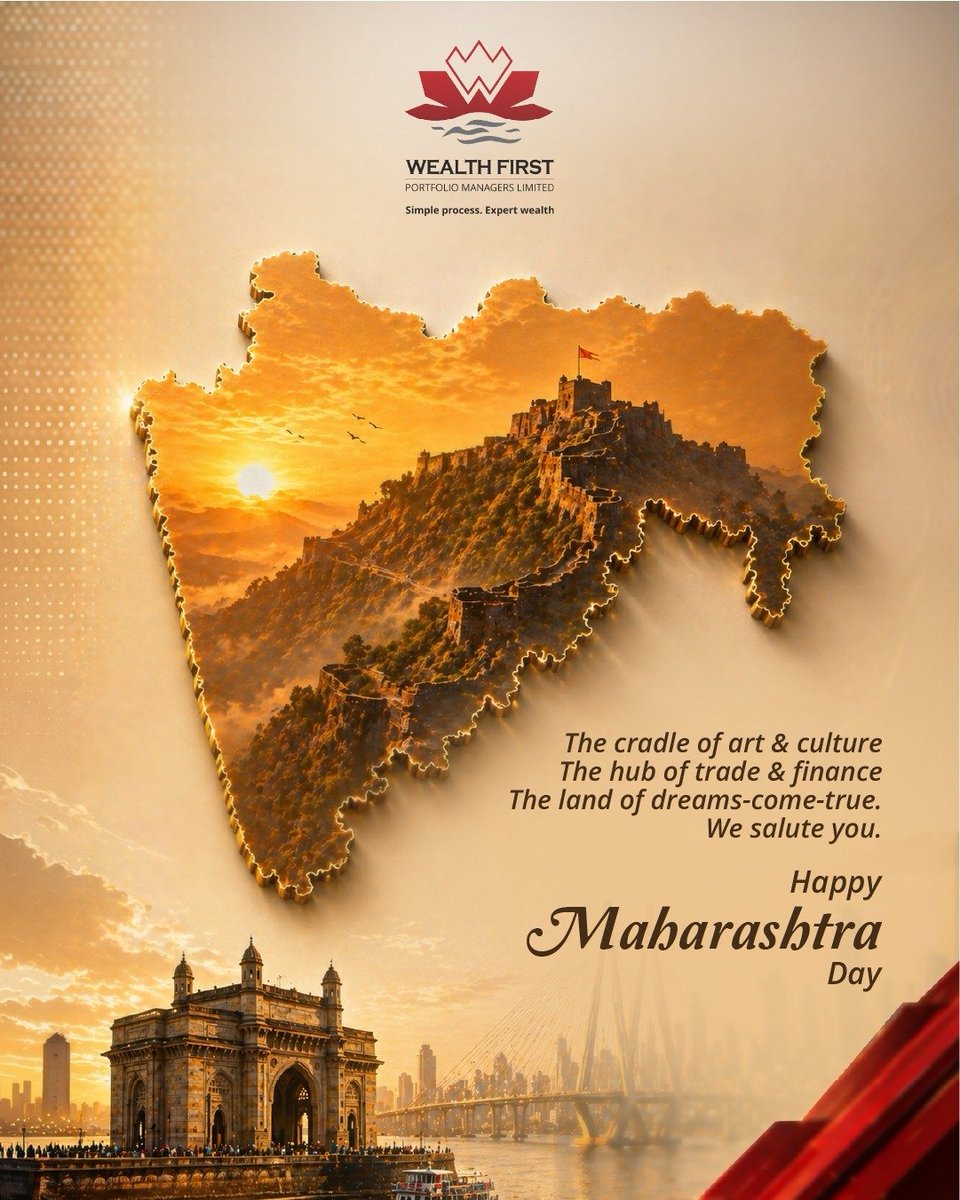 WealthFirstpml's tweet photo. Built on resilience, driven by ambition.
Maharashtra Day celebrates a land that leads in culture, industry, and financial growth. 💫

#MaharashtraDay #WealthFirst #jaimaharashtra #FinancialGrowth #WealthCreation #InvestSmart https://t.co/9HL7mfOPiQ