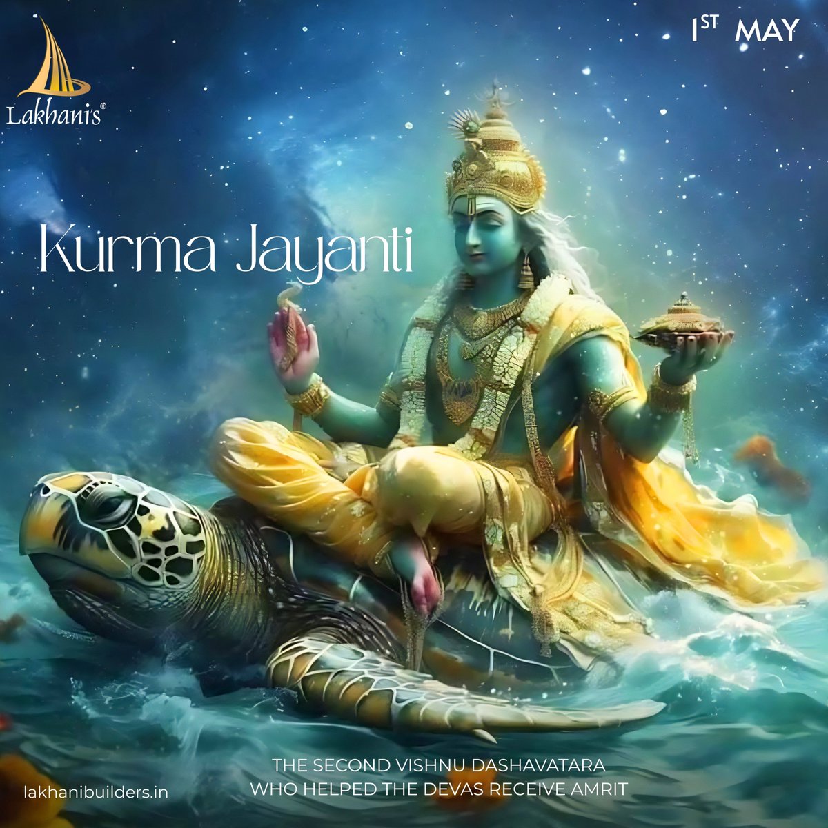 LakhaniBuilder's tweet image. Wishing you strength &amp;amp; stability this KurmaJayanti 🙏
Build your future with one of the top builders in Navi Mumbai, Mumbai &amp;amp; Thane.
#LakhaniBuilders #DreamHome #FestiveVibes