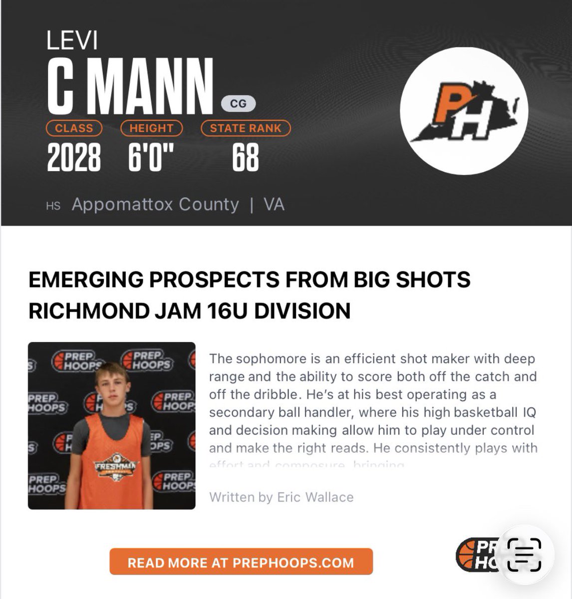 levimann_5's tweet photo. Thank you Prep Hoops for the write up from last weekends Richmond Jam with Paul Biancardi. https://t.co/dnEKOZpmpO