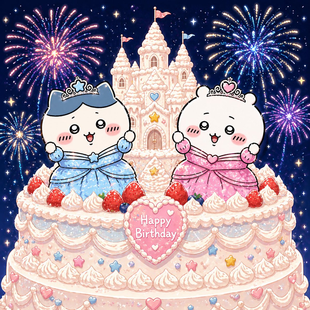 noumenhanako's tweet photo. ちいハチおたおめ🎂🎉✨
#ちいかわファンアート https://t.co/qBHPydfE53