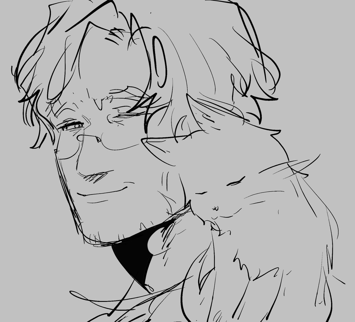 Doa's strade headcanon that in his professor au has a cat.