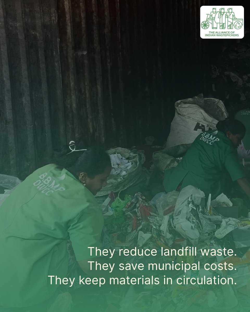 AIWastepickers's tweet photo. #MayDay is about workers.

#Waste pickers have always played a key role in India’s waste management system, reducing landfill waste, enabling #recycling and saving cities money.

However, their labour remains largely invisible. https://t.co/GE7e5UkrV3