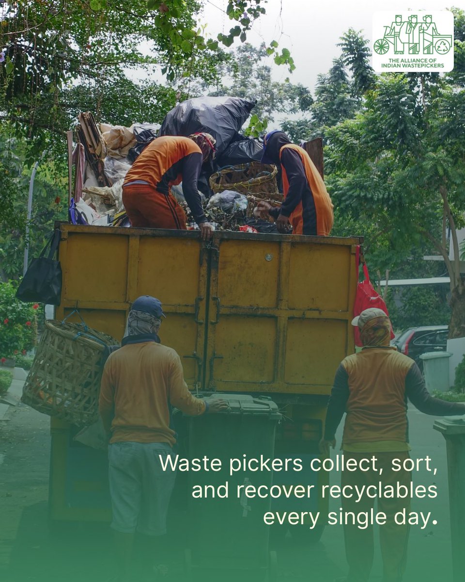 AIWastepickers's tweet photo. #MayDay is about workers.

#Waste pickers have always played a key role in India’s waste management system, reducing landfill waste, enabling #recycling and saving cities money.

However, their labour remains largely invisible. https://t.co/GE7e5UkrV3