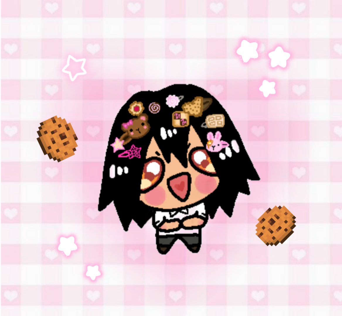 Look my emo, cute, darks, kawai, silly #kirishima 🩷🖤🍪✨️