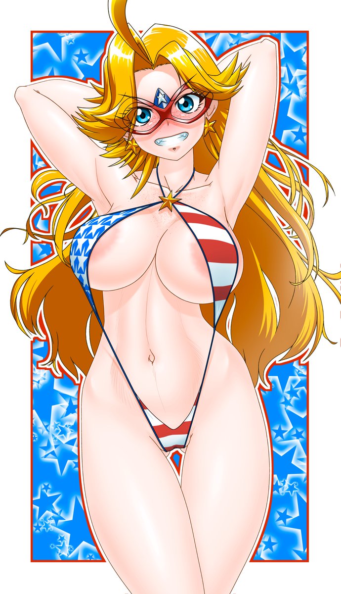 #GWなので金髪を愛でます
星条旗ビキニ(とスリングショット)と金ビキニも
#仮面アメリカ 