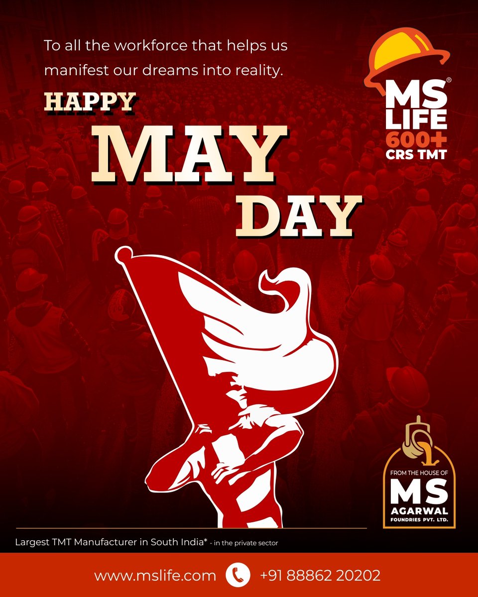 MSLife7's tweet photo. On this May Day, we celebrate and thank every worker whose efforts continue to build our homes, our cities and our future.

To all the workforce that helps us manifest our dreams into reality - Happy May Day.

#MayDay #InternationalWorkersDay #LabourDay #Workforce #BuildTheNation https://t.co/yi7wMZwRwC