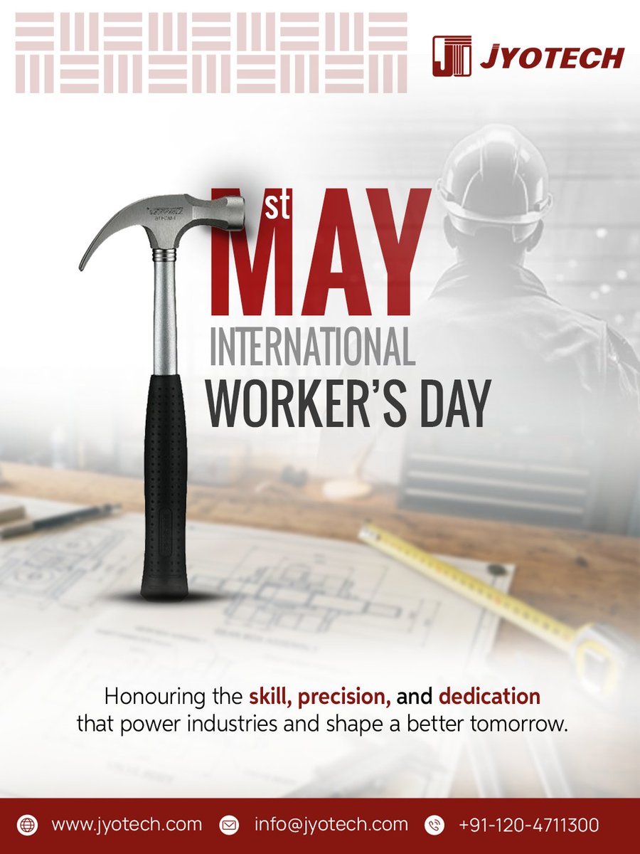 JyotechEngg's tweet image. Celebrating the people who power progress.👷👷‍♀️⚒️

Honouring the #skill, #precision &amp;amp; #dedication that drive industries forward.

#WorkersDay #InternationalWorkersDay #LabourDay #SkilledWorkforce #EngineeringExcellence #IndustrialGrowth #Teamwork #Workforce #Manufacturing #Jyotech