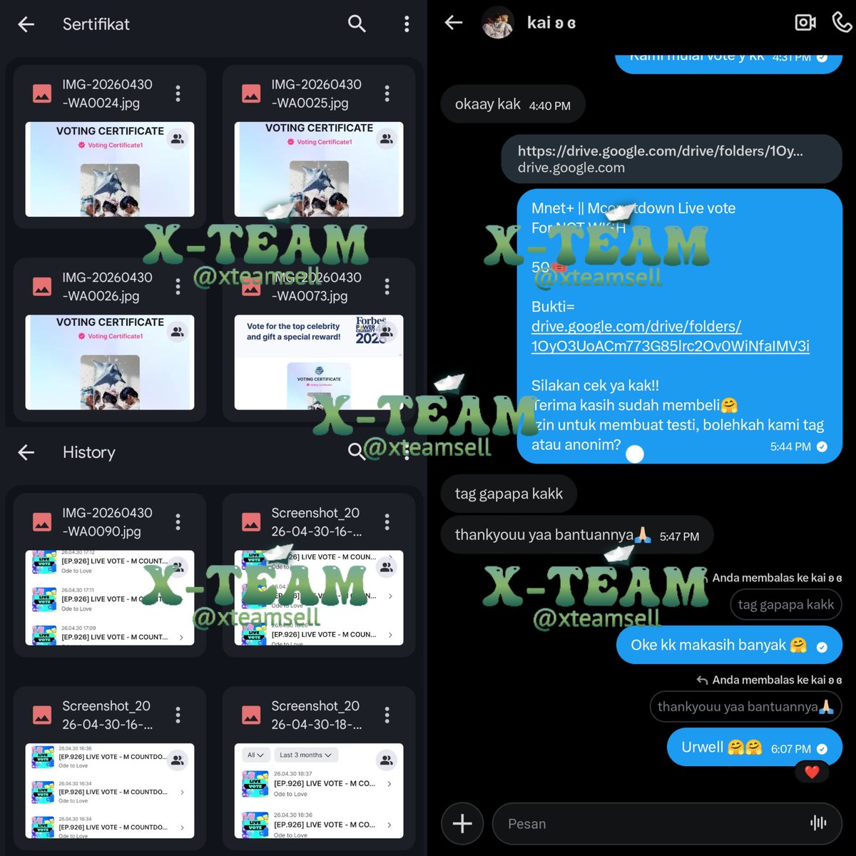 xteamsell's tweet photo. π260530 || Mnet+π
TERJUAL 50ποΈ Live-Vote untuk #NCTWISH
Di Beli oleh @kaelani_
Terima kasih atas pembelian Anda di @xteamsell dan Terima kasih banyak sudah mempercayai kamiπ€
#XTeamProof https://t.co/cIE33JWWvv