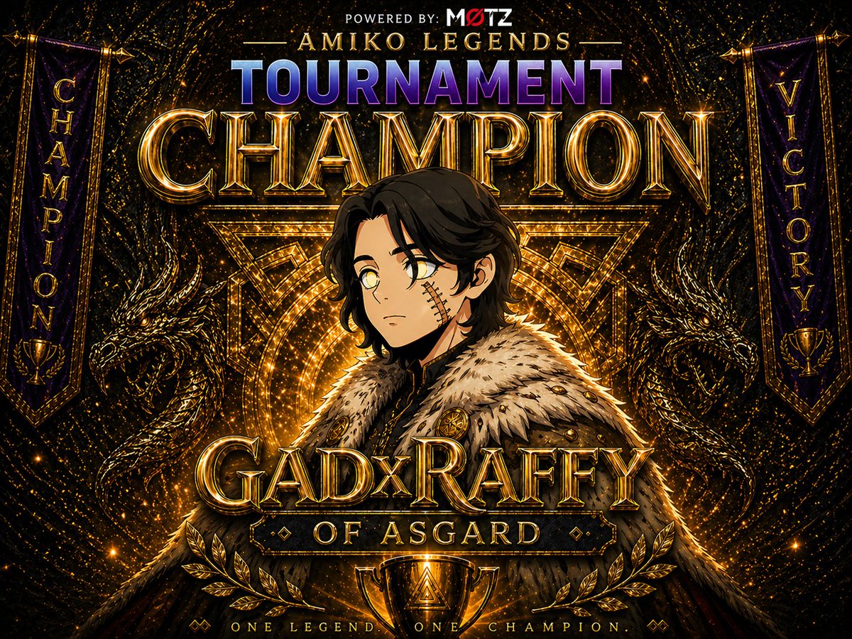 asgardduel's tweet image. Champion of Asgard 🏆

GADxRAFFY (@olaivaraf) takes 1st place in the @AmikoLegends Tournament powered by @MarkofTheZeal.

In Asgard, we don’t just play — we hone skills, sharpen minds, and forge champions.

Asgard is where legends are made. ⚔️🔥

#AmikoLegends #Tournament