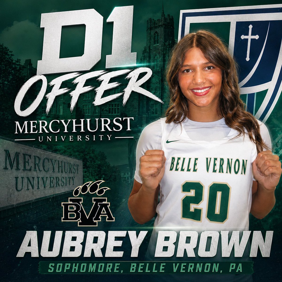 BVAbasketball's tweet photo. π BIG NEWS FOR BV GIRLS HOOPS ππ
Congratulations to Aubrey Brown on earning a Division I offer from Mercyhurst University! Your hard work, dedication, and commitment continue to pay off. The future is bright for this sophomore star βοΈ
#D1Offer #MercyhurstUniversity https://t.co/xjx6rYUhzd