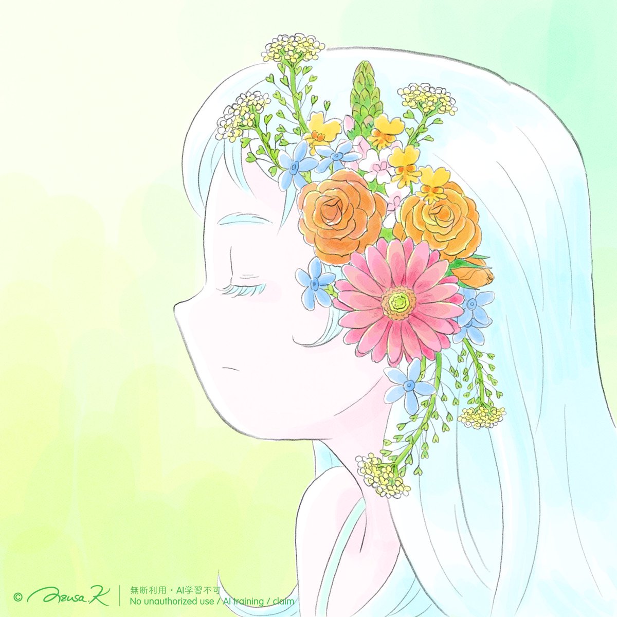 catalpabt's tweet image. 春が聞こえる

#art #illustration