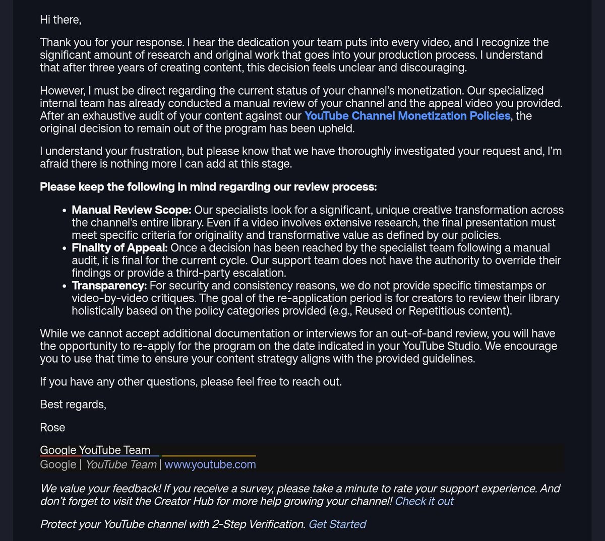 Wait they told you they don't have internal notes?... They told me for transparency they cannot tell me why I was demonitized. #youtube <a href="/TeamYouTube/">TeamYouTube</a> <a href="/nealmohan/">Neal Mohan</a> #YPP #YoutubePartnerProgram
