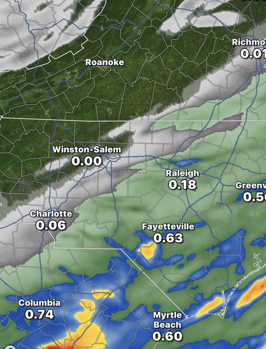 weatherinNC's tweet image. Looking at the latest data. 

I think we will see light showers Saturday, but anything steady would be mainly towards the coast.

Rain amounts don’t look impressive for the triad, but will take what we can get. Some might not see anything.

#ncwx #rain