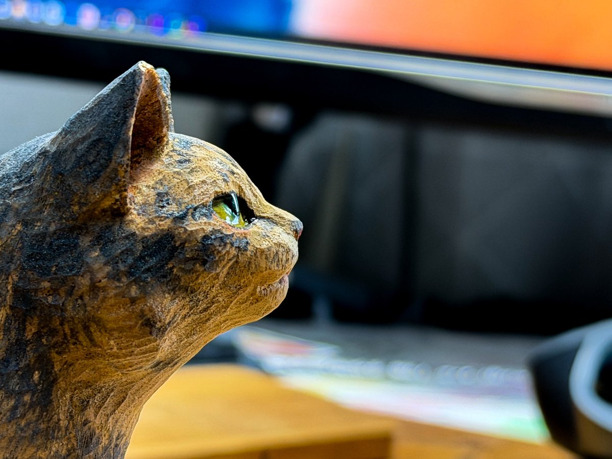amagi2222's tweet photo. 猫ができた。
目がちゅるちゅるになってよかったけどここまでするならもう玉眼を検討してもいいような気がしなくもないような。
いずれ一度はやってみたい。
#猫
#木彫 https://t.co/ODuvJFUO9p