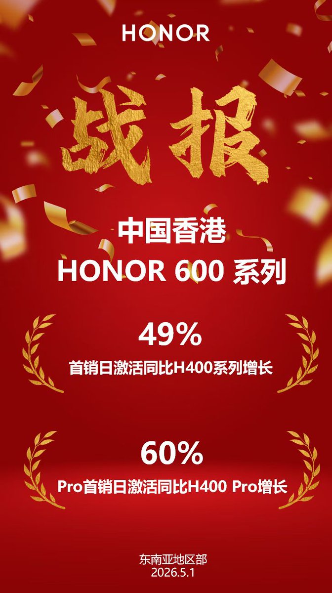 bhavis's tweet photo. In China right now, watching #Honor600Series post strong sales in Hong Kong. Love seeing the momentum build where it matters most. 📱🔥 https://t.co/dnRmDeqxS7