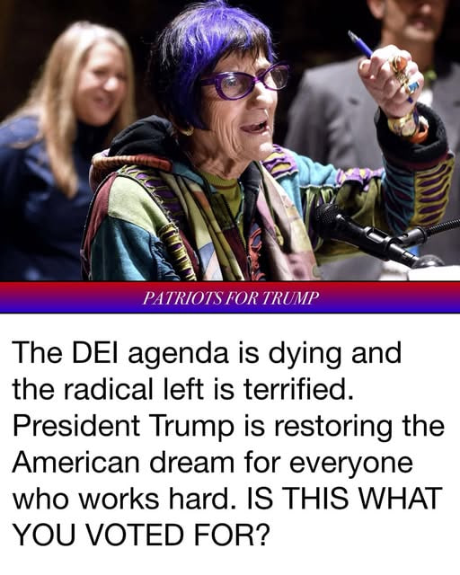 Irina_exh's tweet image. END OF THE DEI AGENDA?

The radical DEI agenda is finally dying, and the left is terrified. President Trump is focused on restoring the American Dream for those who actually work hard.

Is this the America you voted for?

A. YES
B. NO
