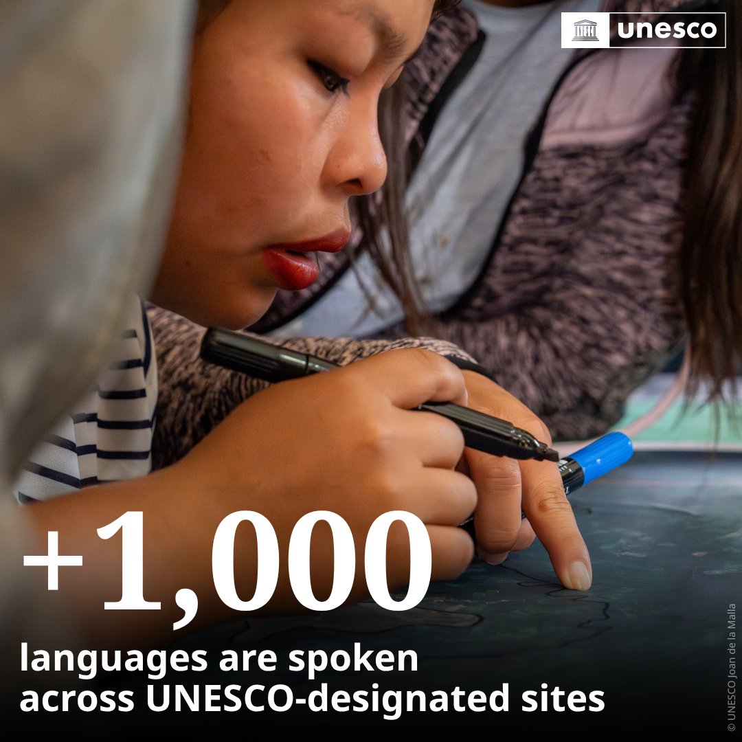 UNESCO's tweet photo. More than 1,000 languages are spoken across UNESCO-designated sites, representing roughly 15% of the world’s living languages.

Their presence reminds us that @UNESCO sites protect not only nature but also the languages, memories and living traditions embedded within them.

More insights in UNESCO’s latest report: https://t.co/L3wcEKhtAi #ForThePeople