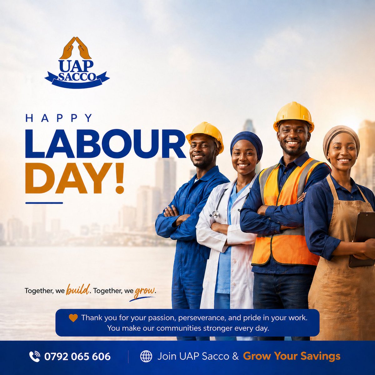 UapSacco's tweet image. Happy Labour Day from the UAP Sacco! 

Today, we celebrate every worker building a better future for themselves and their communities.

Wishing you a restful and rewarding day. 
#LabourDay2026 || #UAPSacco #FinancialGrowth || #UgandaWorkers