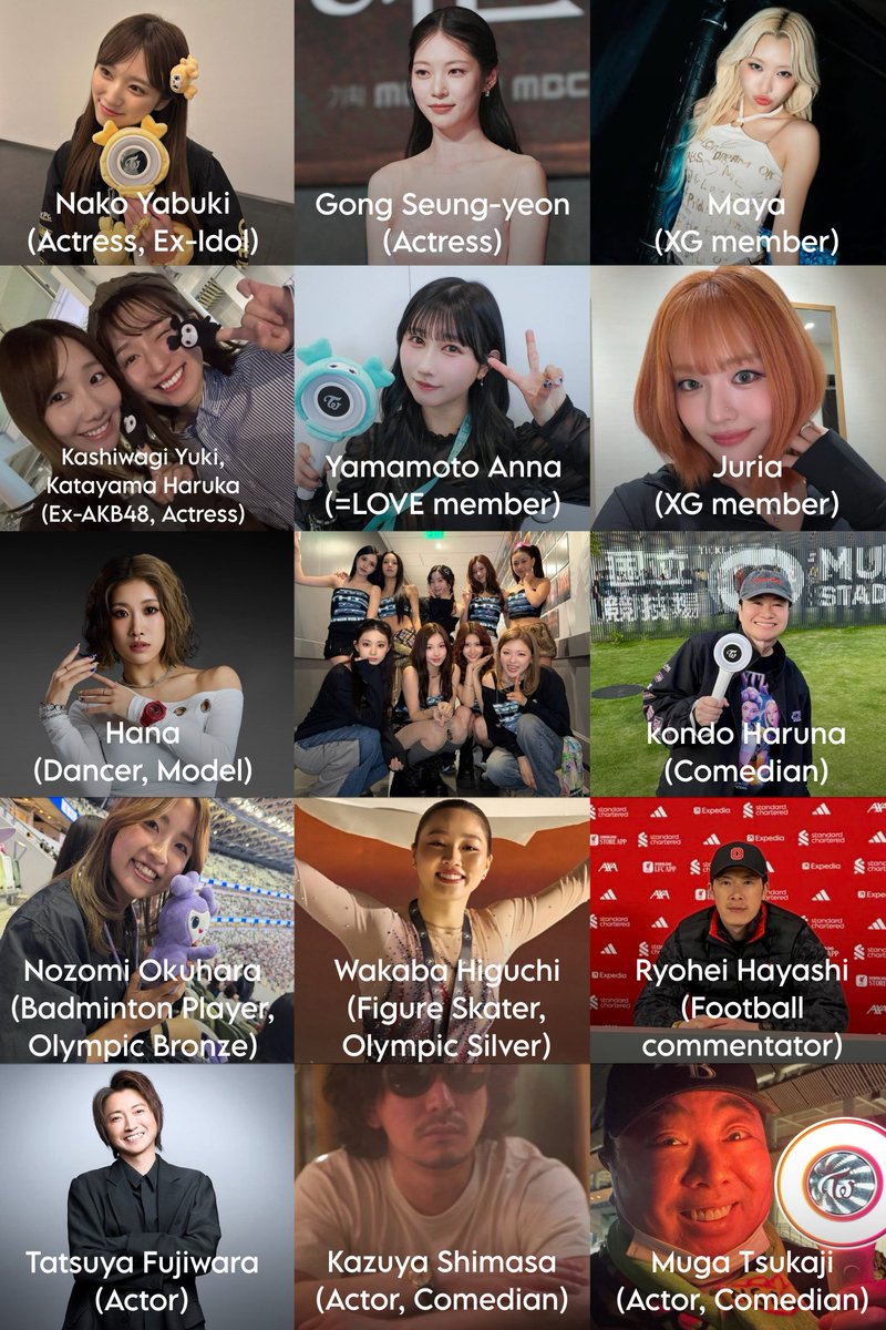 Some celebraties and Artists who attended TWICE concerts at Japan National Stadium 🤗💖