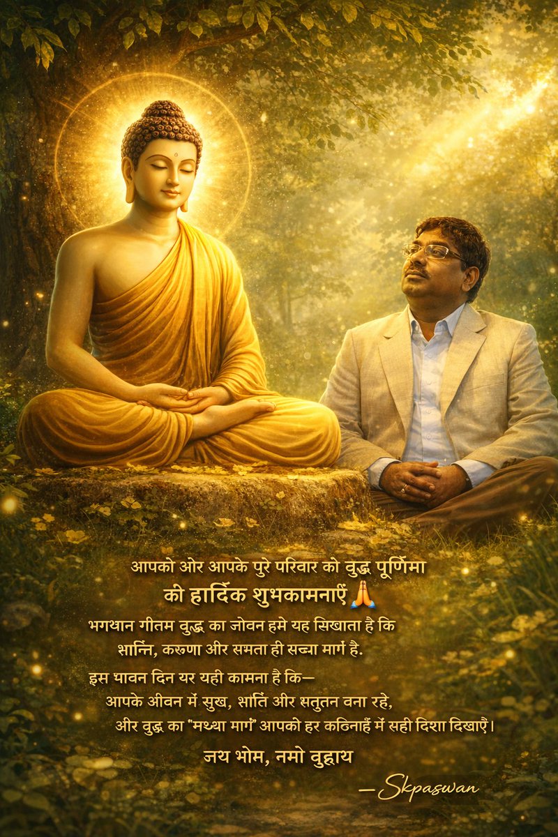 आपको और आपके पूरे परिवार को बुद्ध पूर्णिमा की हार्दिक शुभकामनाएँ 🙏
भगवान गौतम बुद्ध का जीवन हमें यह सिखाता है कि
शांति, करुणा और समता ही सच्चा मार्ग है।
इस पावन दिन पर यही कामना है कि—
आपके जीवन में सुख, शांति और संतुलन बना रहे
जय भीम, नमो बुद्धाय