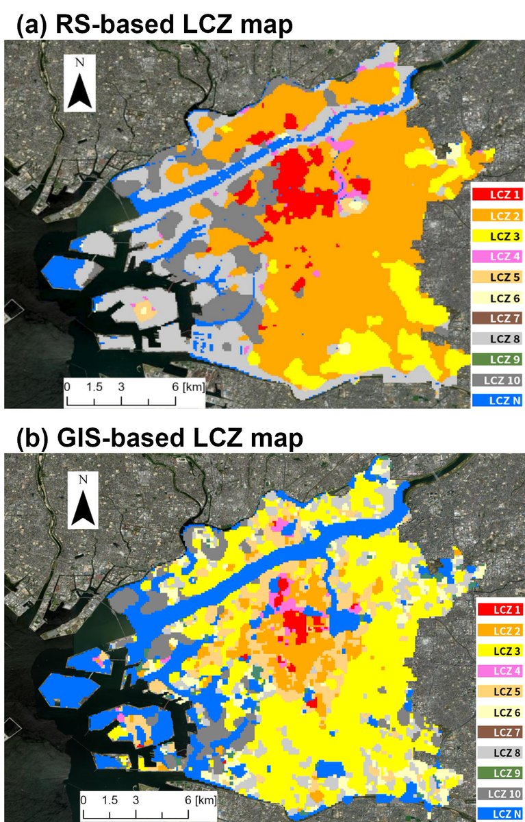 RisshoMet's tweet photo. 【Urban Climate誌に論文掲載】
中村先生と筑波大学 日下研究室との共同研究です！

国土交通省 #PLATEAU データを用いて、
大阪市・静岡市でLocal Climate Zone（LCZ）を作成。
現地観測やGlobal-LCZとの比較により精度を検証しています。
6/19(金)まで無料で読めます👇
https://t.co/GNggXX3xtG https://t.co/zJU7VCeGuw