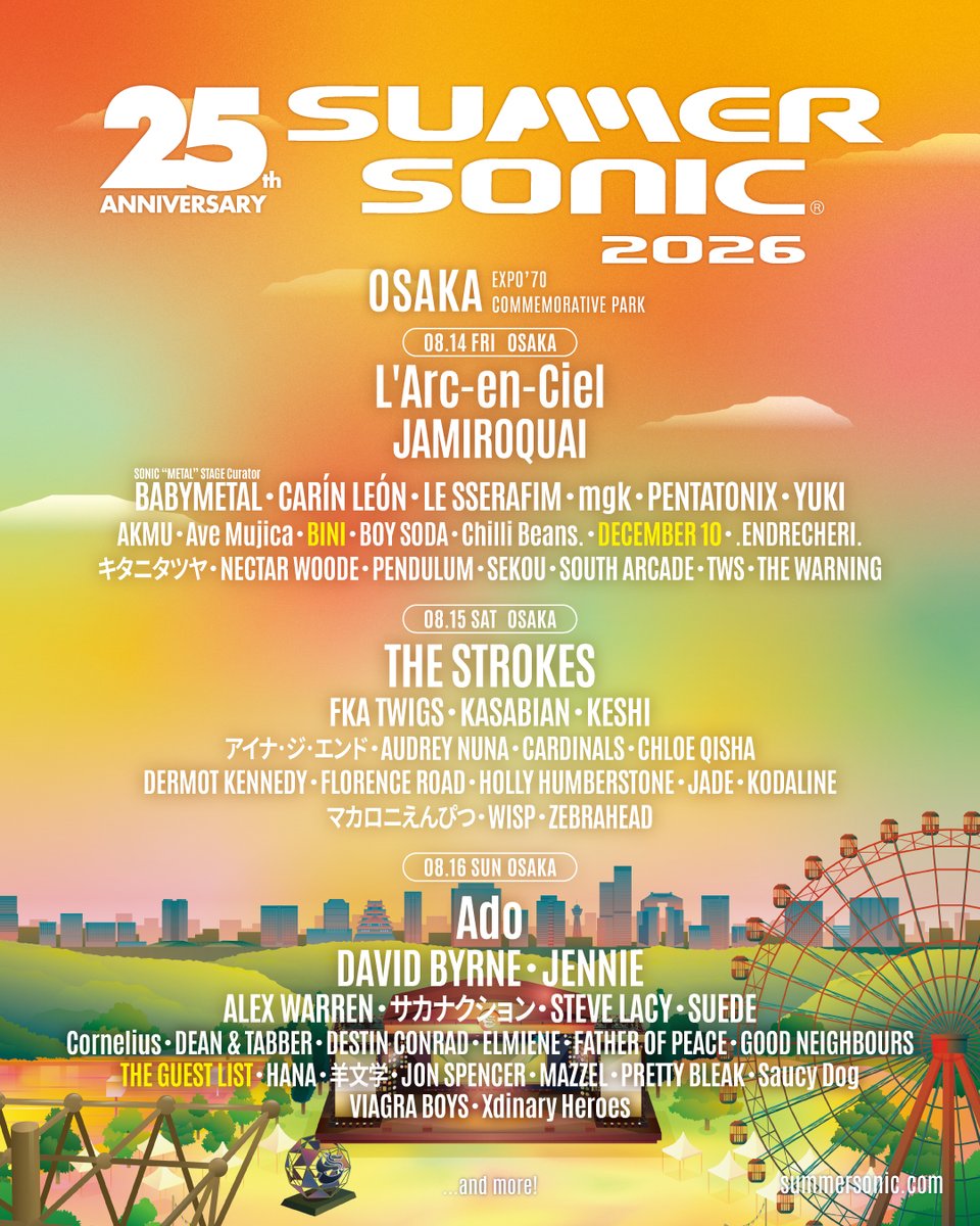 PhilstarNews's tweet photo. OUR WALO IS HEADED TO JAPAN 🇯🇵 🌸

Nation’s girl group BINI is set to perform at the annual Summer Sonic music festival in Osaka and Tokyo, Japan, in August 2026. The group likewise joins Filipino boy group SB19, which was previously announced to perform at the festival.

This comes after the group recently concluded their 2026 Coachella performances on April 17 and 19, becoming the first Filipino group to take the stage at the annual music festival.

📷 Summer Sonic via Instagram