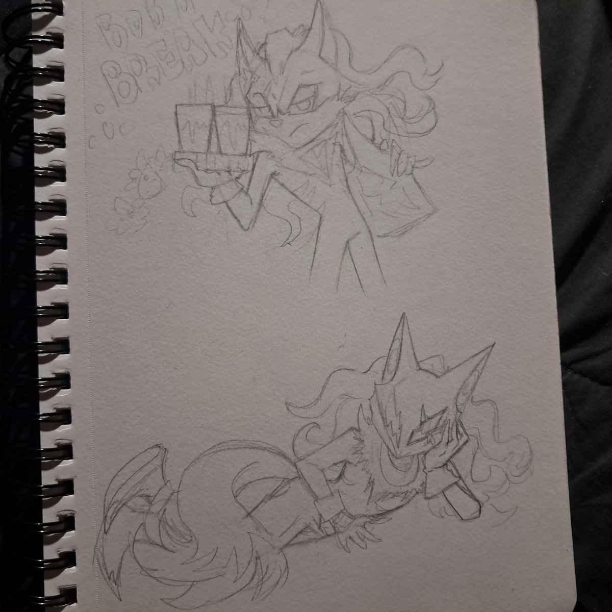 Feeling kind of sick so I'm sketching in bed. Of course its #infinitethejackal