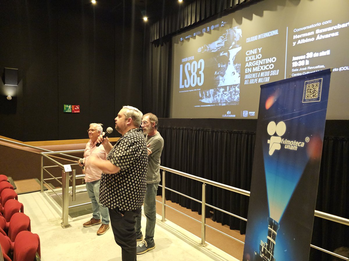 FilmotecaUNAM's tweet photo. ✨️🎬El cineasta argentino Herman Szwarcbart presentó su película documental #LS83 (2015) y extractos de su obra cinematográfica, misma que explora la relación entre la memoria personal y el discurso público de la época que aborda. https://t.co/4YJmkLsQIT