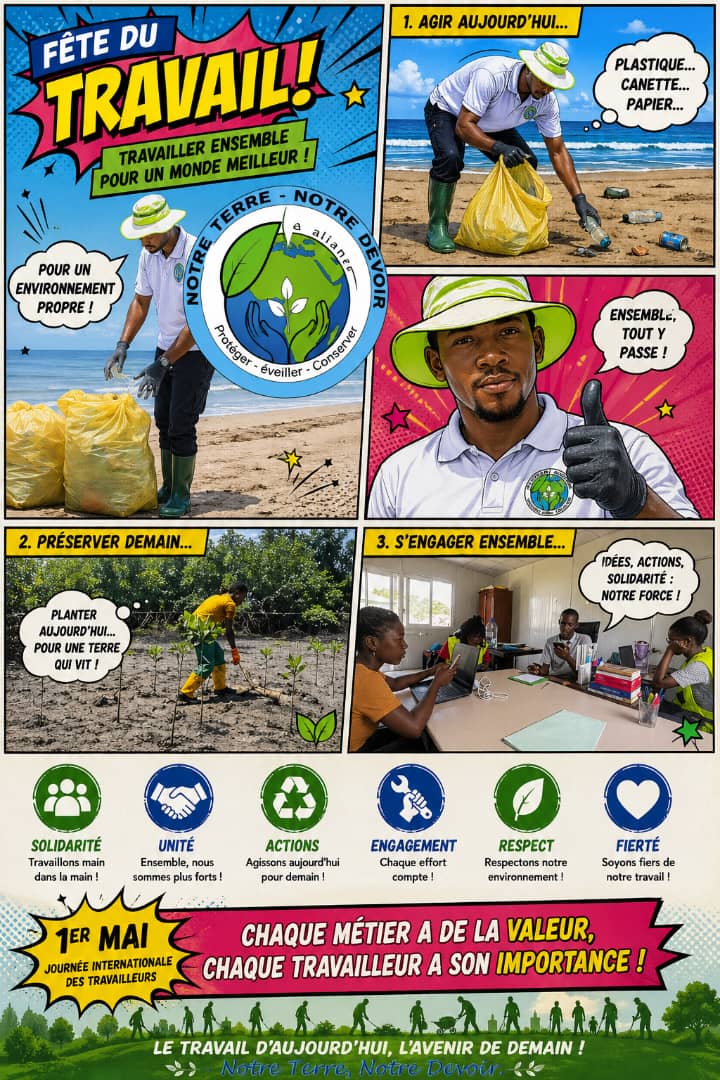 lalianeong's tweet image. Le #travail est au cœur du progrès, de la solidarité et de la #protection de notre environnement.
L’ONG LA LIANE rend hommage à tous les #travailleurs engagés pour un avenir durable. 🌱