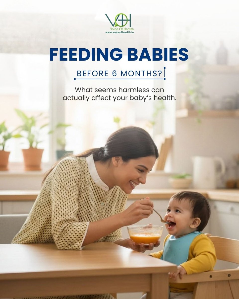 VoiceOfHealthIn's tweet image. A baby’s system is still developing, which means even small changes in diet can have a bigger impact than expected. 

Following the right feeding practices early on helps build a strong foundation for growth and immunity.

#BabyCare #InfantWellness #ParentingTips #Healthy