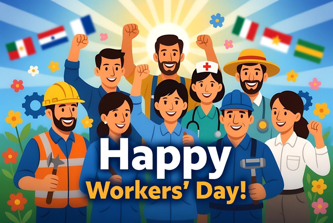 Kishozzy's tweet photo. Happy Workers’ Day to all the hardworking men and women out there! 💪🏽 Today, we……..
celebrate your dedication, sweat, and relentless hustle that keeps the world turning. Whether you’re in the office, on the field, in the factory, or grinding from home, thank you for 👇 https://t.co/a1UrojygNg
