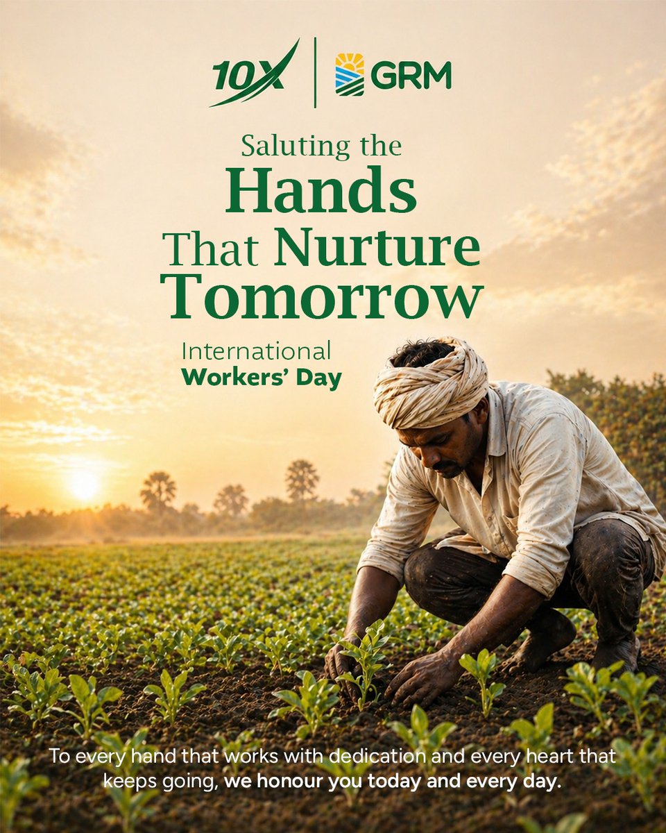 Saluting the hands that nurture tomorrow. 🌱

This #InternationalWorkersDay, we honour every individual whose dedication powers progress-from farms to factories.

At GRM, every grain carries their effort and pride.

#WorkersDay #RespectLabour #GRM #FromFarmToFork