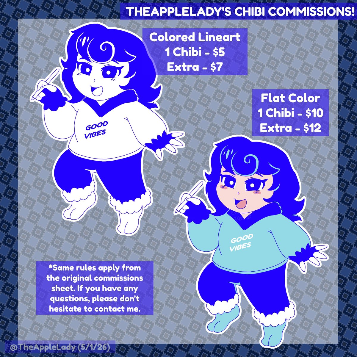 Chibi commissions available now! :D 

🚨🎨🚨🎨🚨🎨🚨🎨🚨🎨🚨🎨🚨🎨🚨

#artcommissions #artistsonbluesky #artistsoftwitter #commissionsopen #opencommissions
#fanartist #ocart